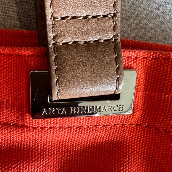 ANYA HINDMARCH-CANVAS TOTE-
Orange “Newspaper and Magazine “ with leather strap - Picture 4 of 7